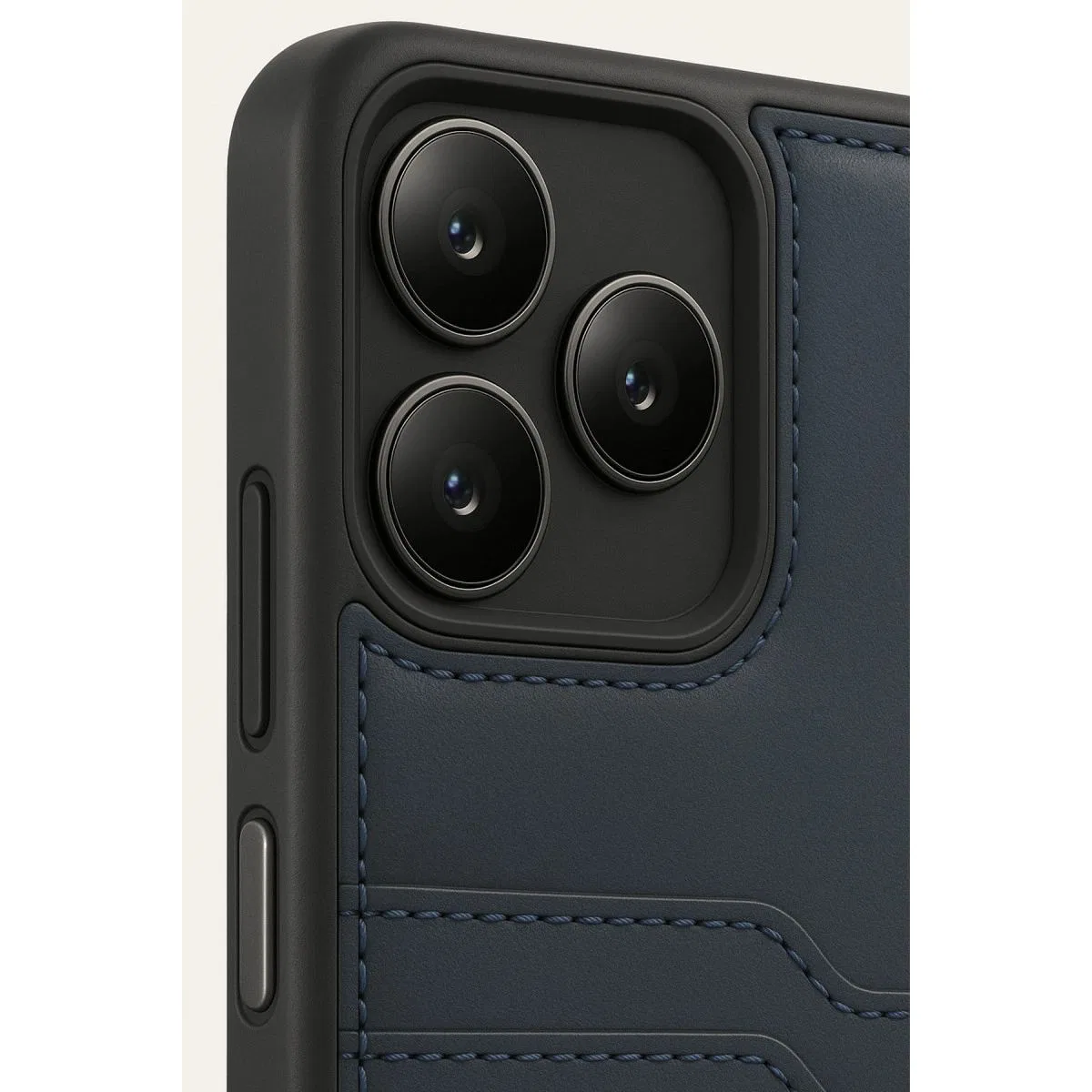 Realme Note 50 4g Kılıf Sara Kartvizitli Deri Kılıf - Lacivert görsel 3
