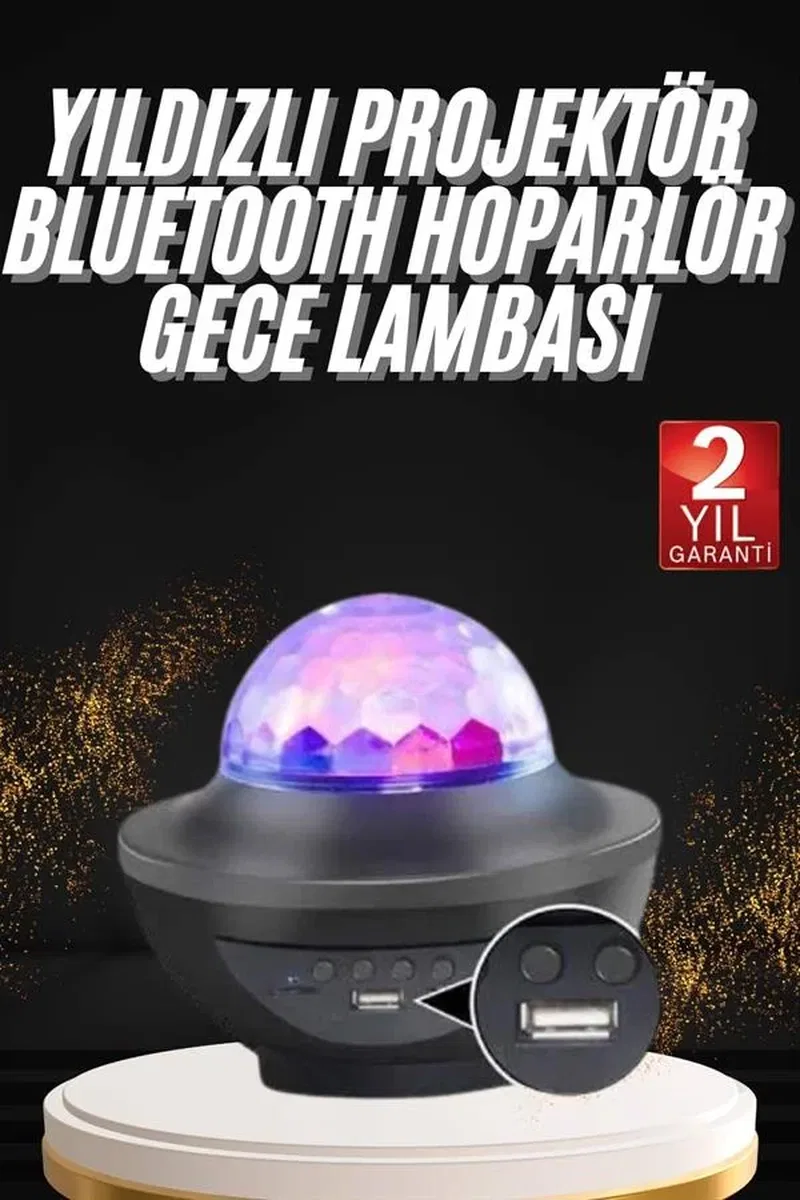 Dönen Işıklı Disko Topu Projektör Müzik Çalarlı Disco Speaker görsel 2