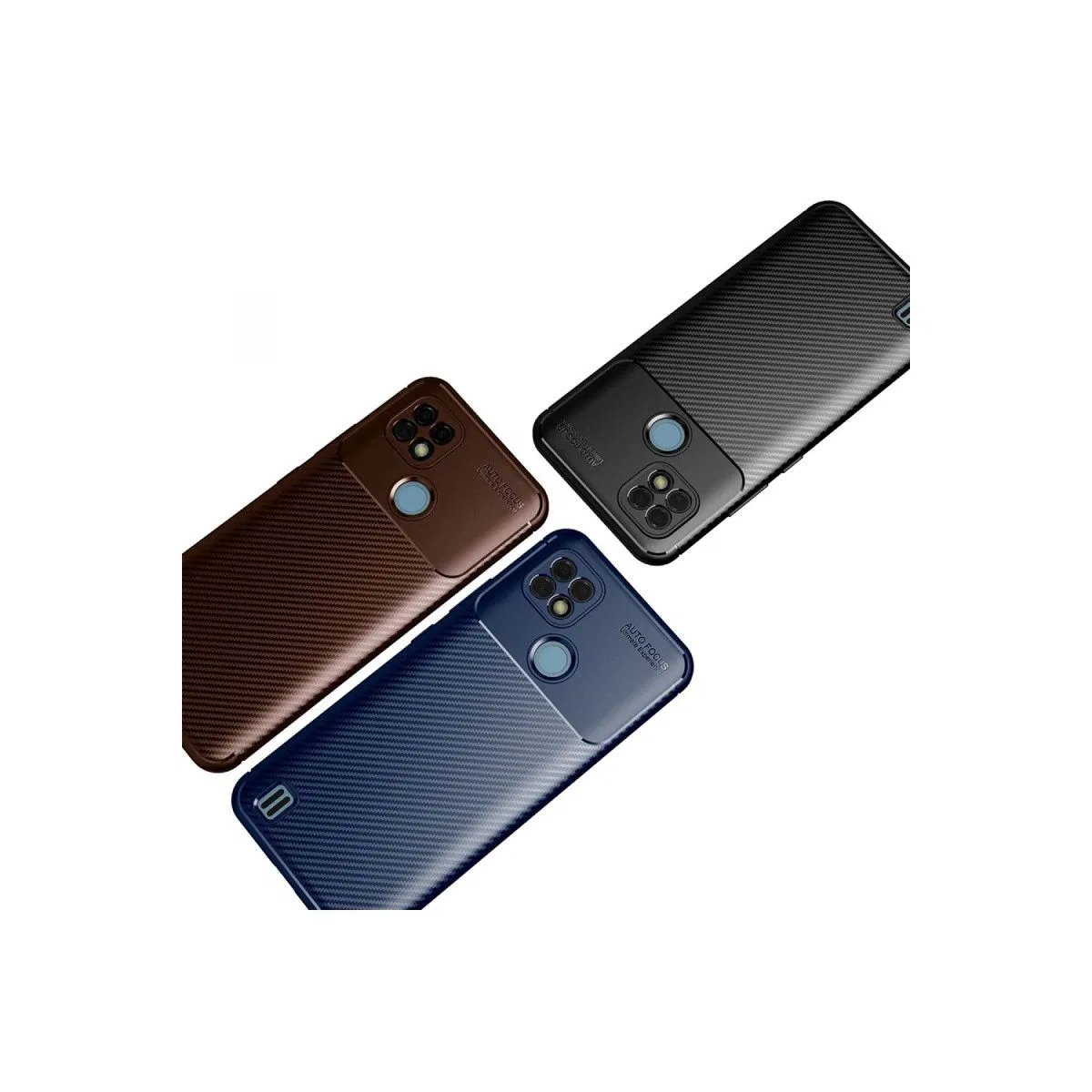 Realme C21 Kılıf Auto Focus Karbon Kapak - Lacivert görsel 3