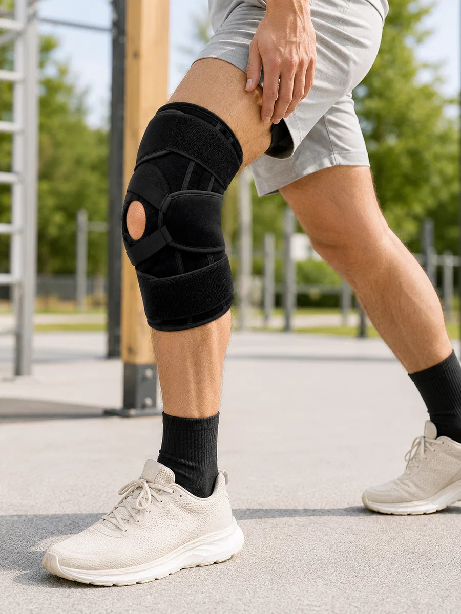 Silikon Patella Destekli Dizlik Nefes Alabilir Ayarlanabilir Cırtlı Ligament Desteği görsel 4