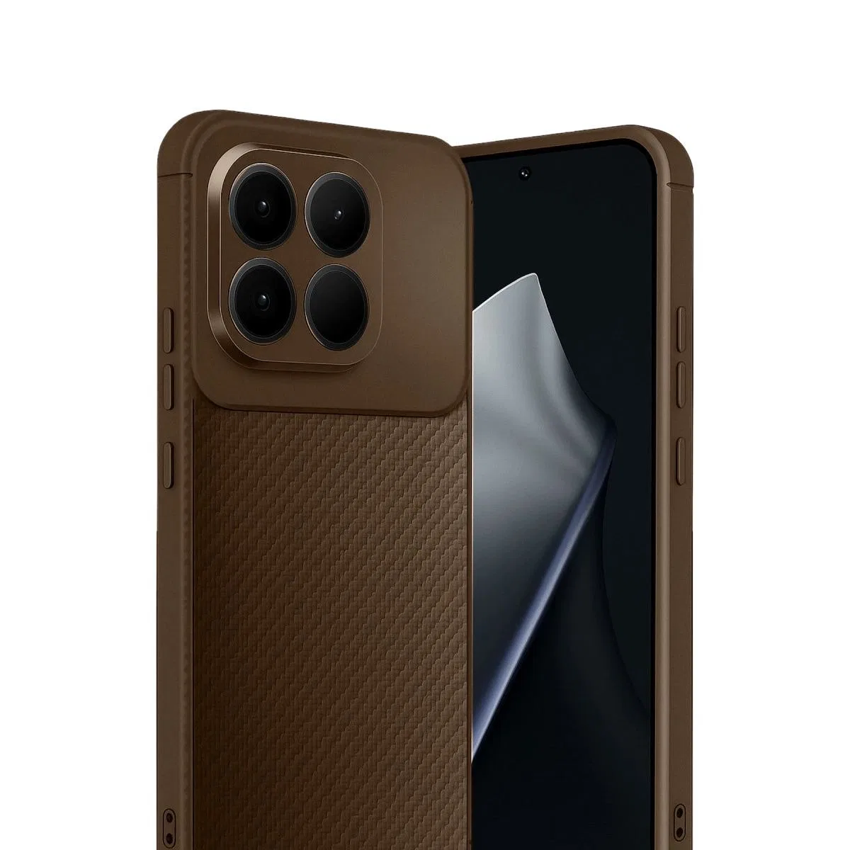 Xiaomi Mi 15t Auto Focus Karbon Kapak - Kahverengi görsel 2