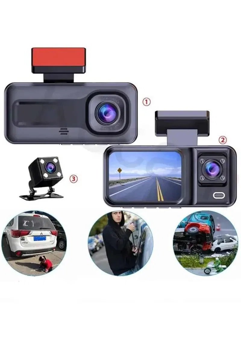 2 İnç Araç İçi Kameralı Ekran 1080P Full HD Kaliteli Hafıza Kart Destekli görsel 3