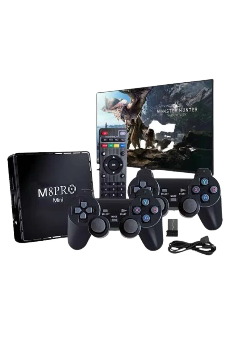 M8 PRO Mini 2. 4G 10K ultra HD 64 GB TV BOX Android TV GAME BOX 2 Adet Oyun Konsolu görsel 3