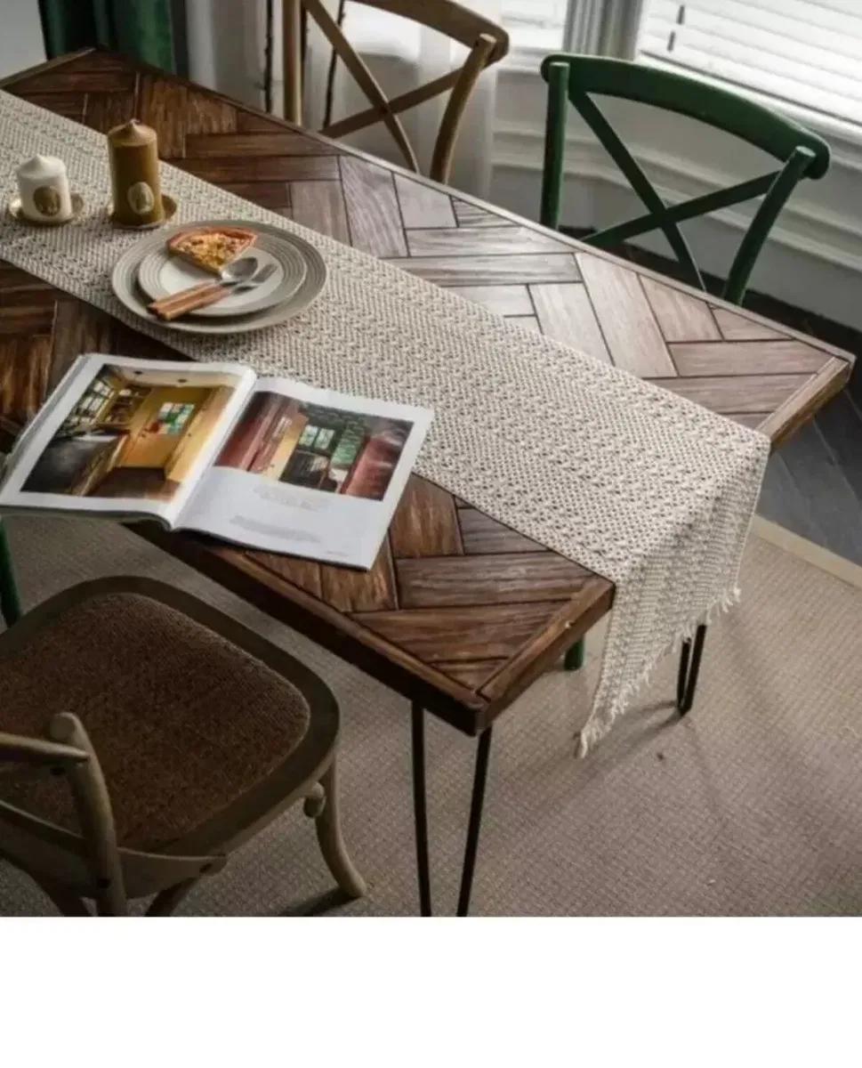 Otantik Krem 40x140 cm Fransız Dantel Detaylı Sehpa Örtüsü Dekoratif Tasarım görsel 5