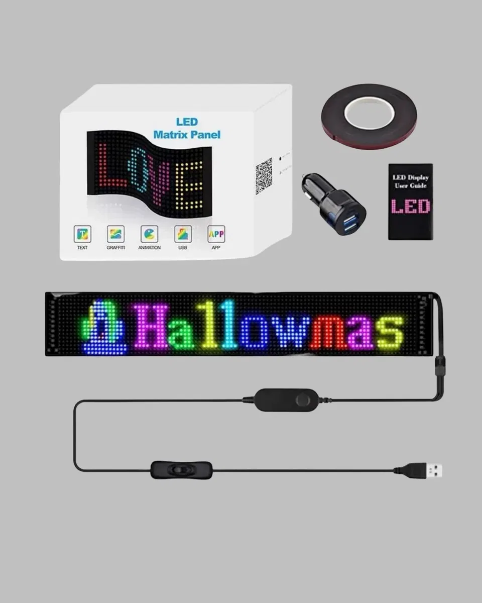 RGB Kayar Yazılı LED Reklam Ekranı – USB Bağlantılı Esnek Tasarım görsel 5