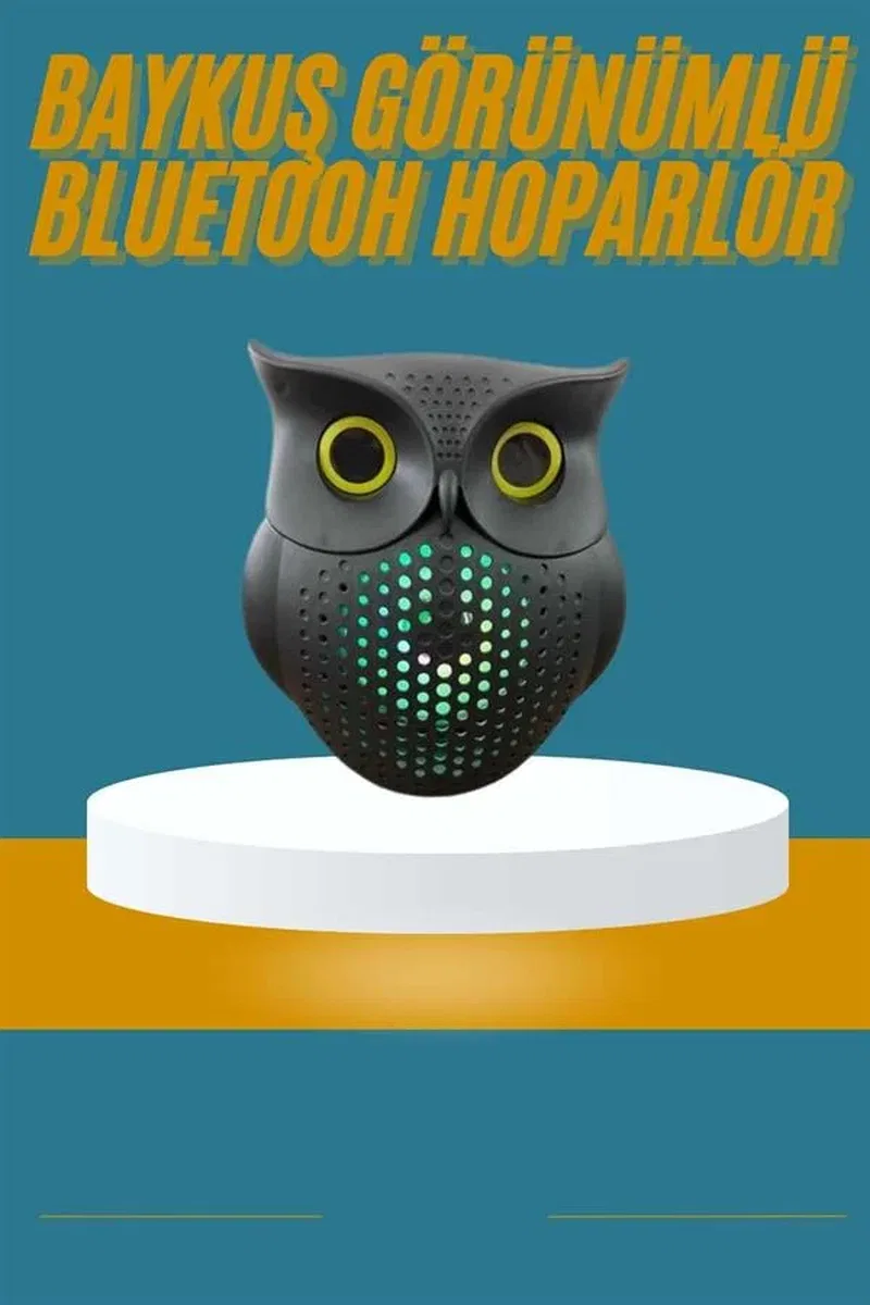 Baykuş Görünümlü Işıklı Bluetooth Speaker Bluetooth Hoparlör görsel 2