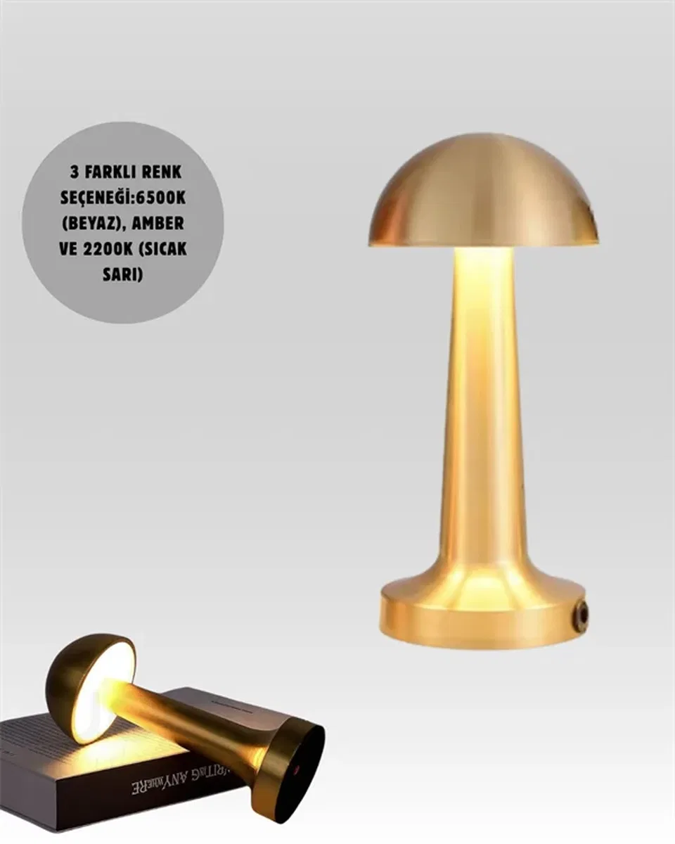 USB Şarjlı Dokunmatik LED Masa Lambası – 3 Renk Modu & Dimmer görsel 5