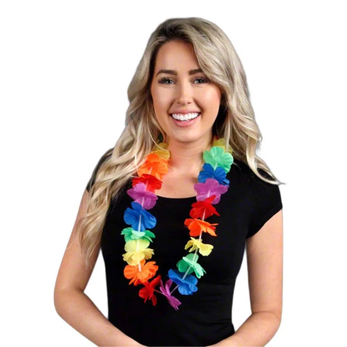 Hawaii Çiçekli Boyun Kolyesi - Renkli Tropikal Parti Leisi görsel 5
