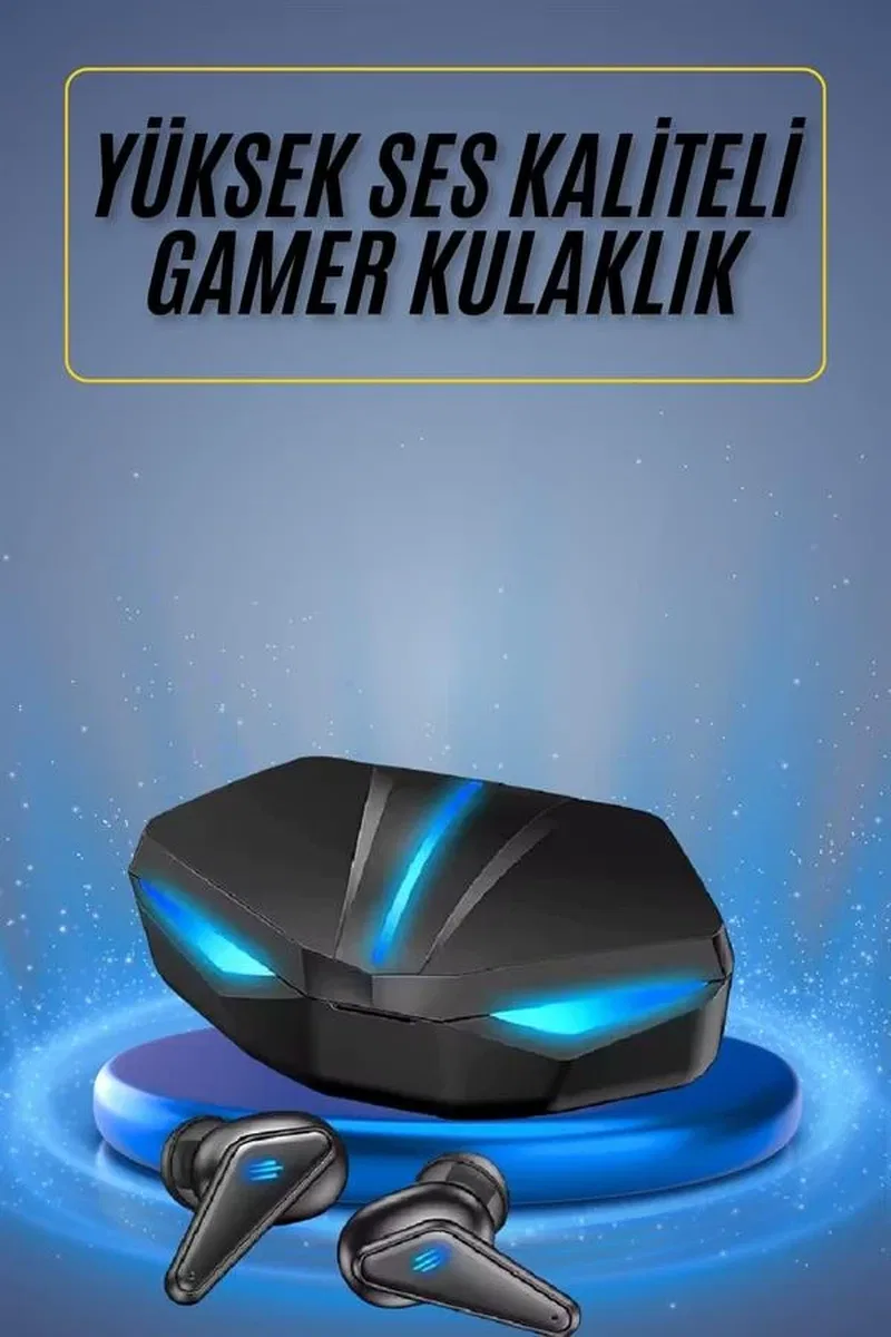 Oyuncu Kulaklığı Mikrofonlu Kablosuz Kulaklık Powerbank Yüksek Ses Kaliteli görsel 2