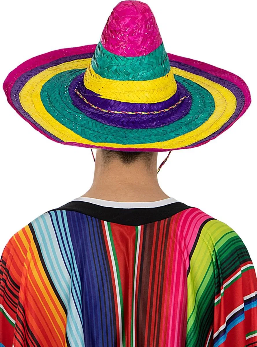 Sombrero Meksika Şapkası Renkli Örme Hasır Yetişkin Boy görsel 3