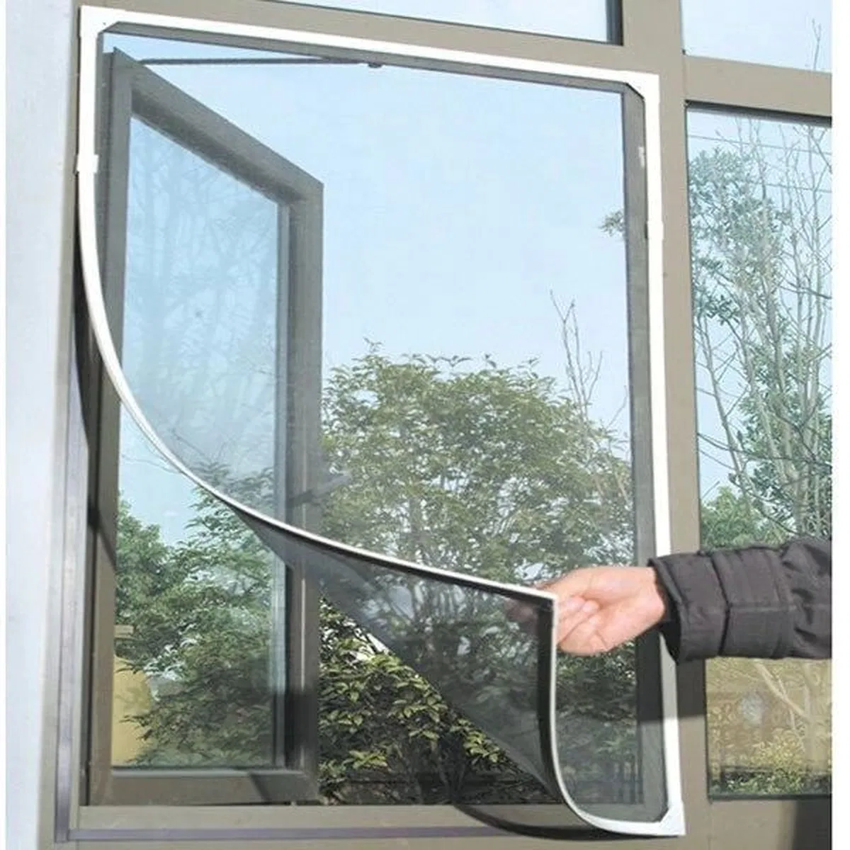 Pencere Cam Sineklik-beyaz ( 150 Cm X 100 Cm)+5m Bant görsel 5