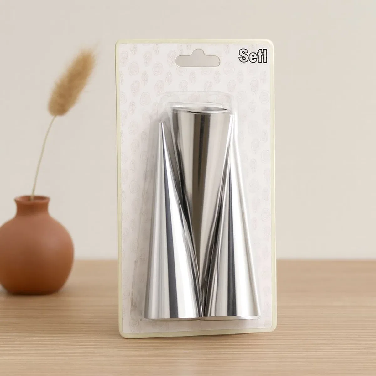 Metal Pasta Dekorasyon Kalıbı 3'lü (Çap 3. 4 cm x 12 cm)