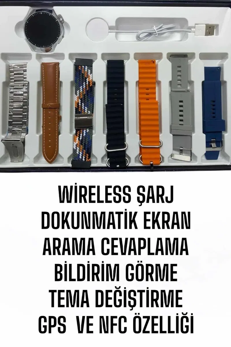 Akıllı Saat 7 Kordonlu Yeni Nesil Arama Cevaplayan Çok Fonksiyonlu görsel 2