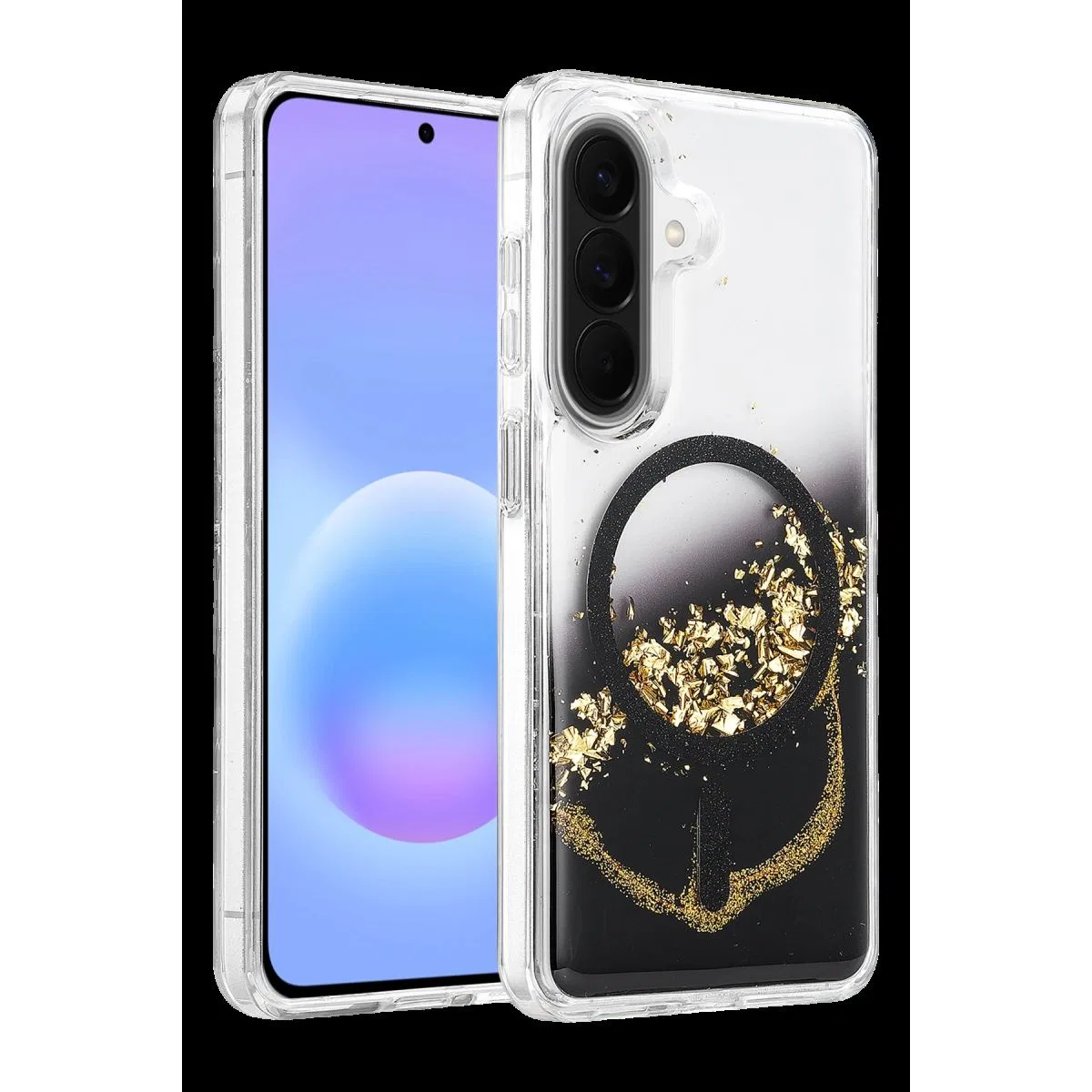 Onegif Samsung Galaxy A57 5g Lotus Simli Magsafe Kapak - Siyah