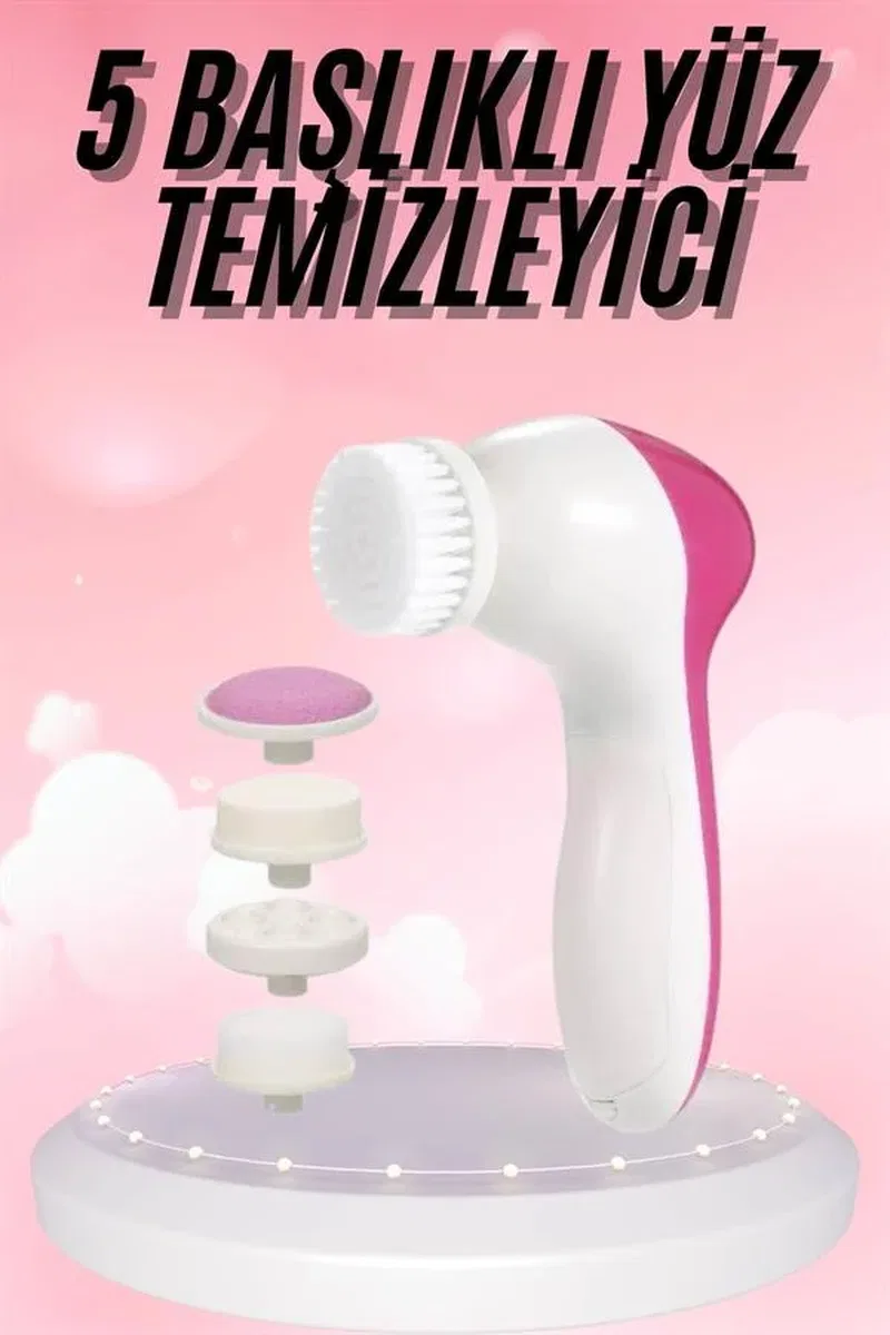 5 Başlıklı Titreşimli Cilt Temizleme Seti Canlandırıcı ve Onarıcı görsel 2