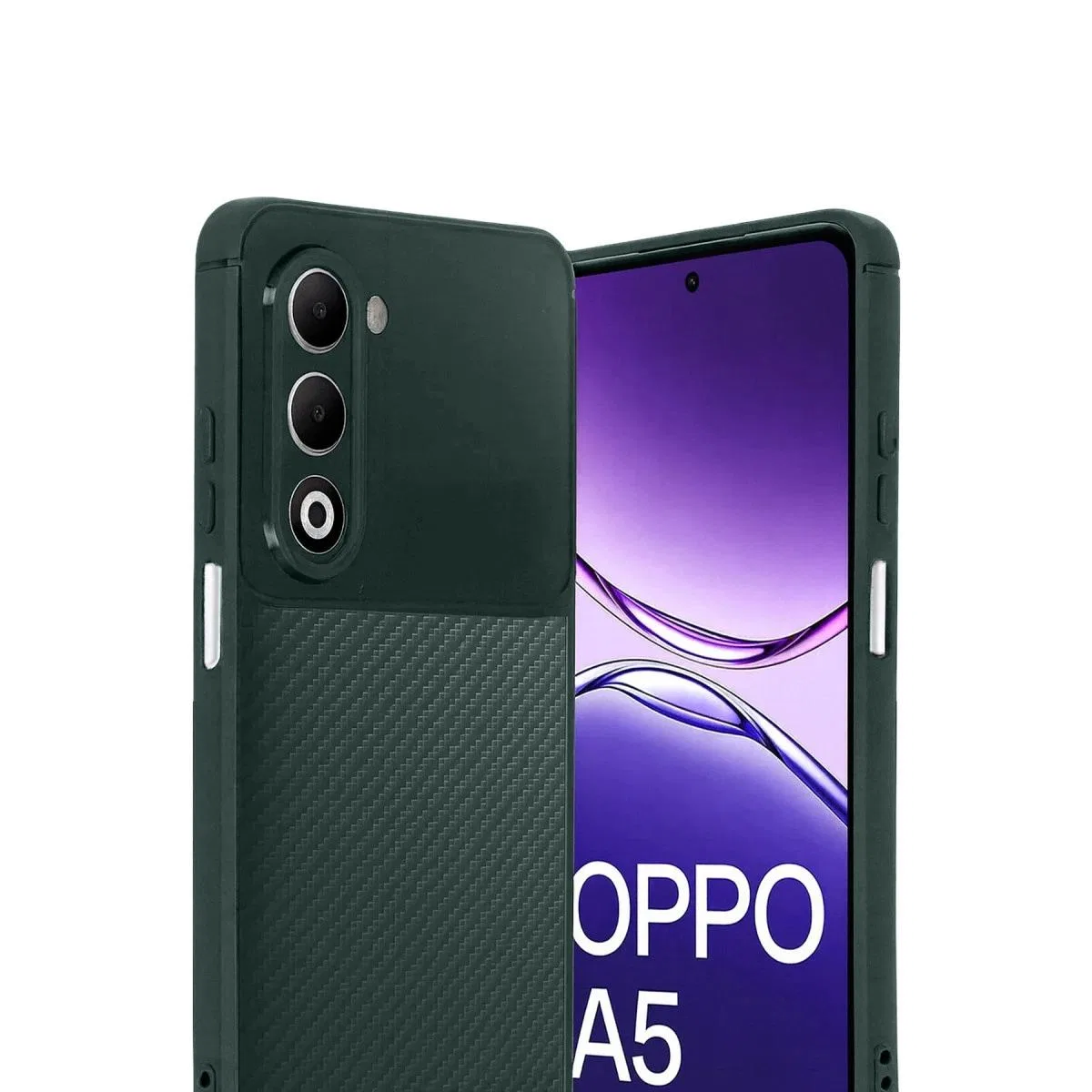 Oppo A5 4g Auto Focus Karbon Kapak - Koyu Yeşil görsel 2