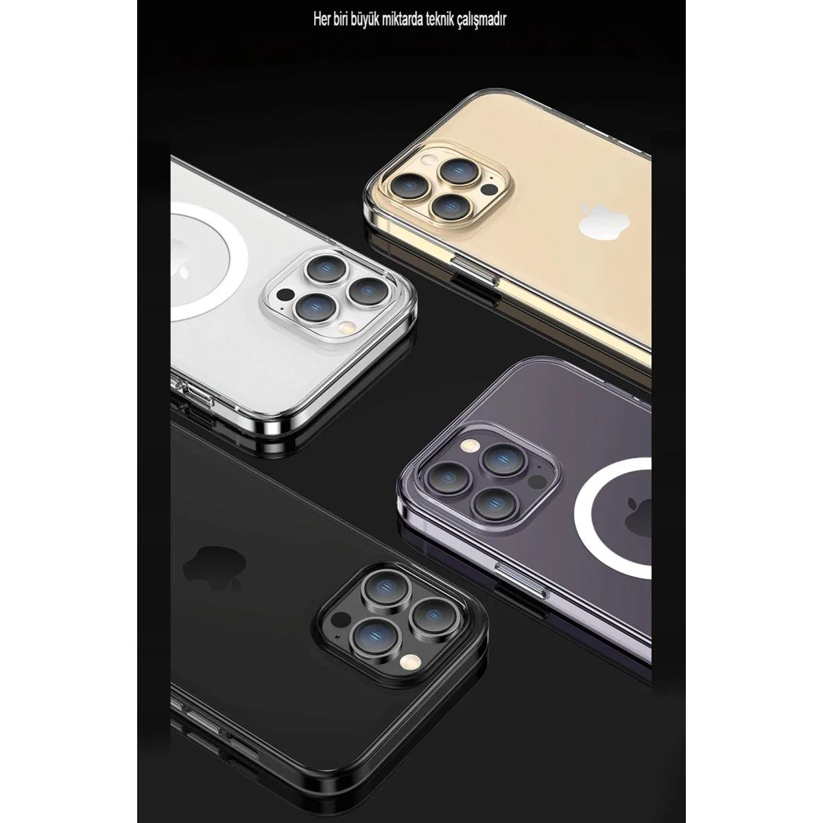 Apple İphone 15 Pro Max Kılıf Tron Şeffaf Magsafe Kapak - Şeffaf görsel 7