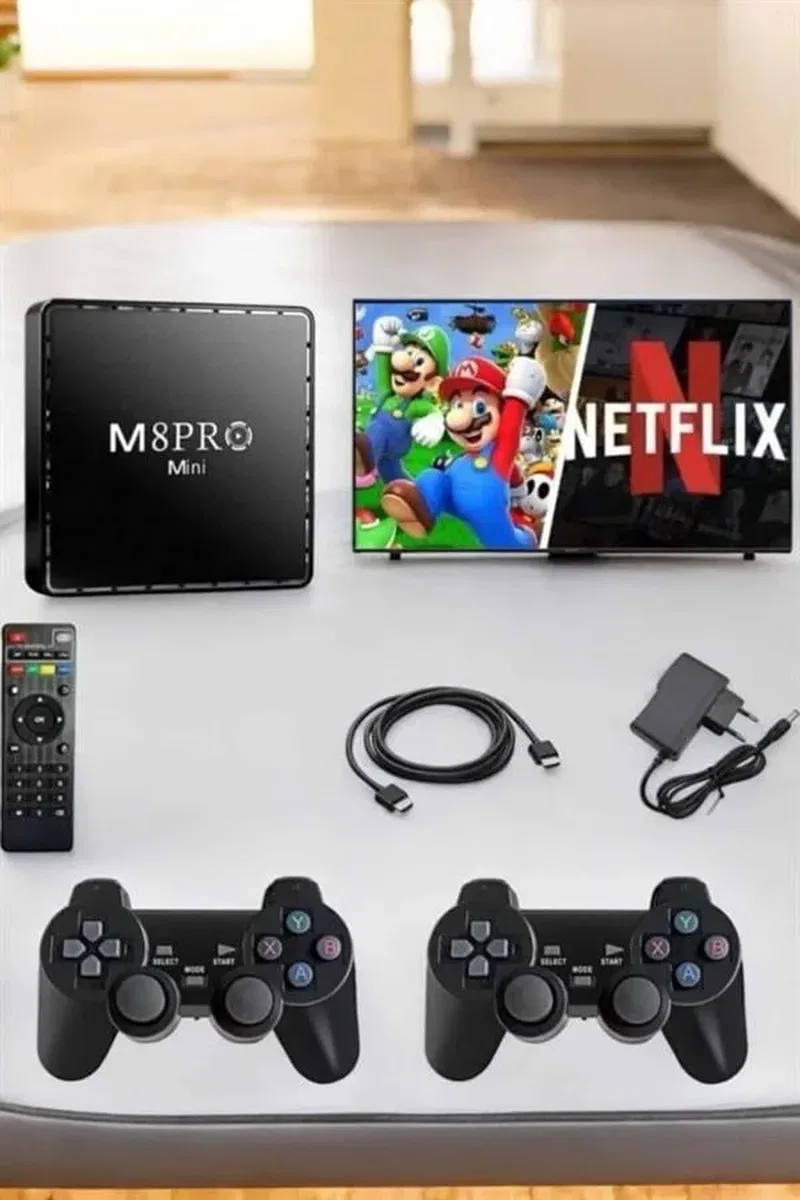 TV Box Çift Oyun Kollu 10000 Oyunlu Atari görsel 4