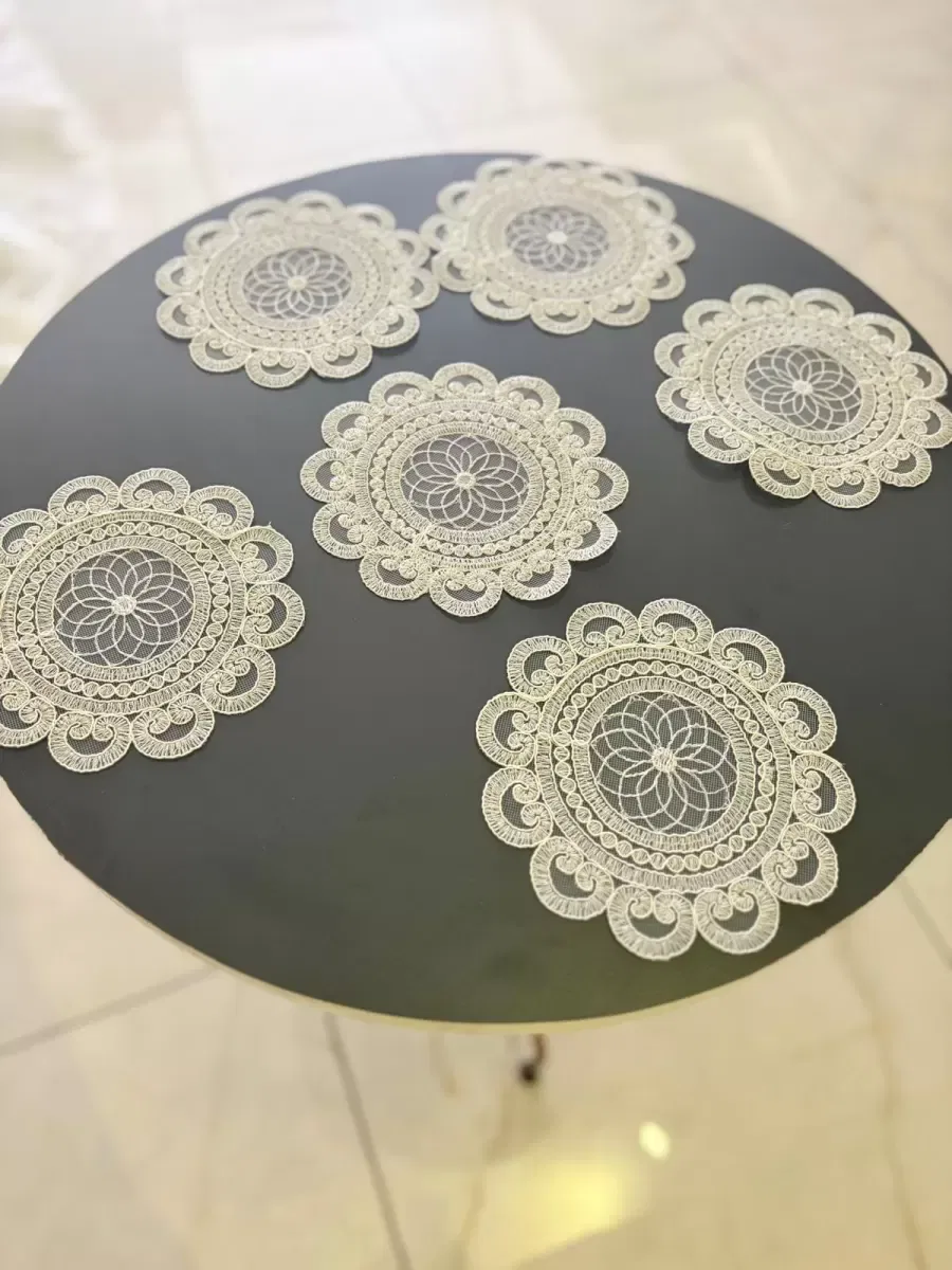 6'lı Dantel Kahve Sunumluğu 15x15 cm Asorti Desenli Modern Sunum Aksesuarı görsel 3