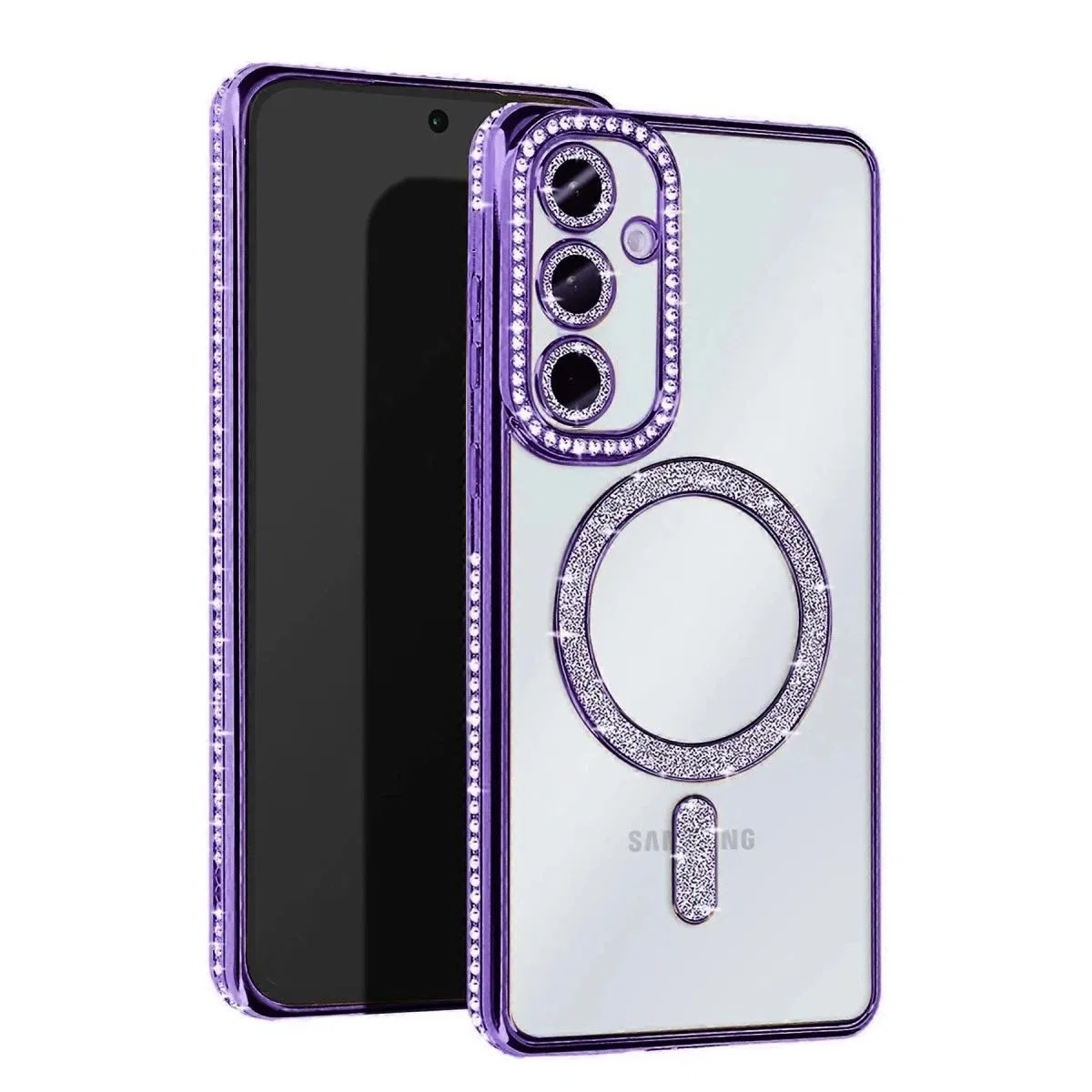 Samsung Galaxy A55 5g Joke Simli Magneticsafe Kılıf - Derin Mor
