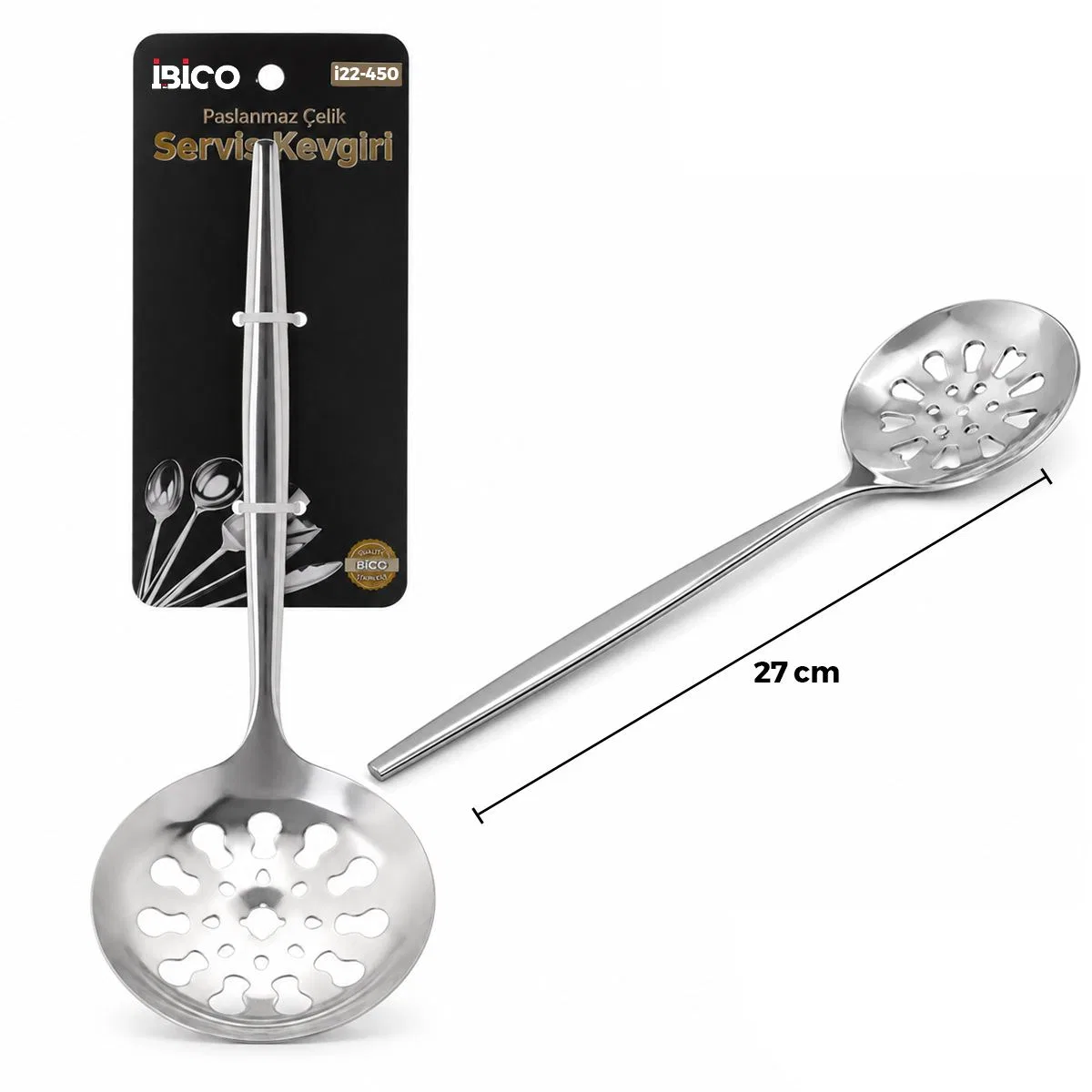 Krom metal servis kevgir 27cm