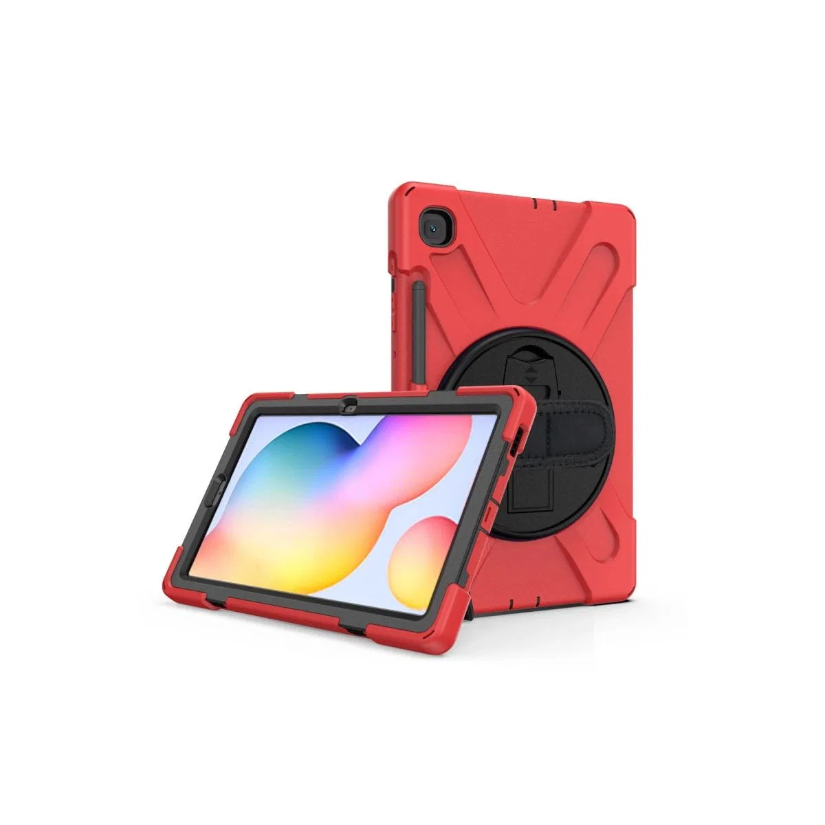 Samsung Galaxy P610 Tab S6 Lite 10. 4 Kılıf Amazing Tablet Kapak - Kırmızı görsel 4