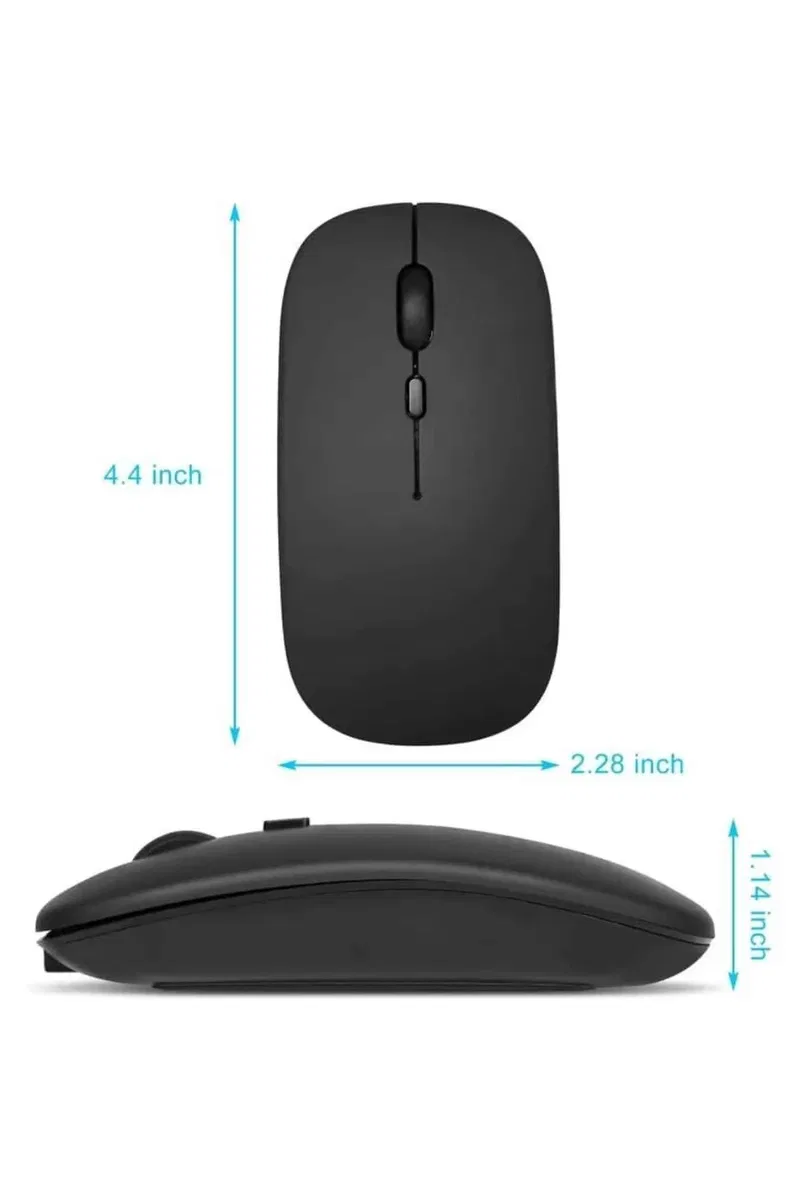 Kablosuz Mouse Fare Şarjlı Bluetooth Wireless Çift Modlu Sessiz görsel 4
