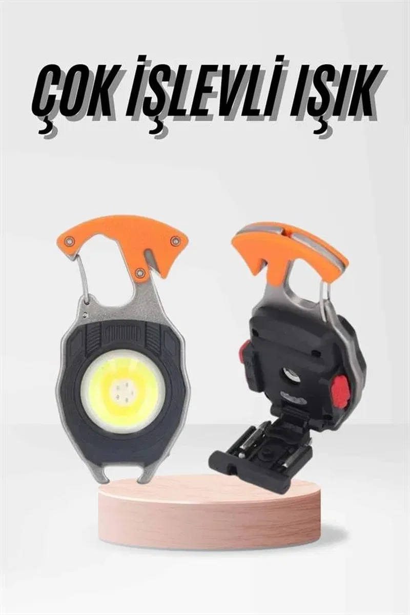 Çok İşlevli Acil Durum Işığı USB Şarjlı Cep Feneri 7 Farklı Mod görsel 2