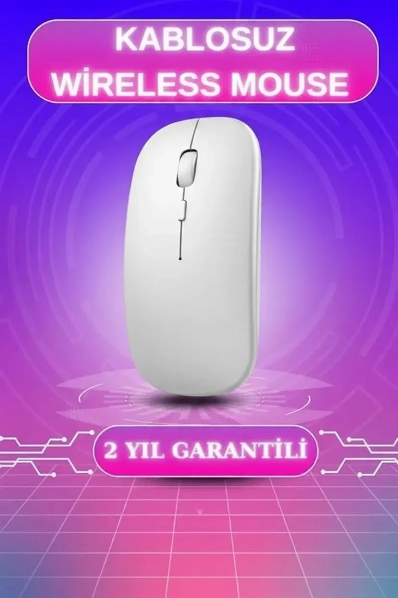 Kablosuz Mouse Fare Şarjlı Bluetooth Wireless Çift Modlu Sessiz görsel 4