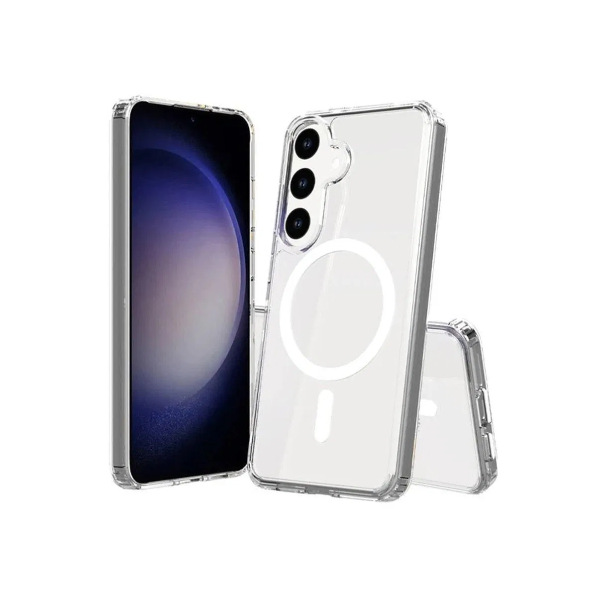 Samsung Galaxy S24 Plus Kılıf Magneticsafe Şeffaf Silikon - Şeffaf