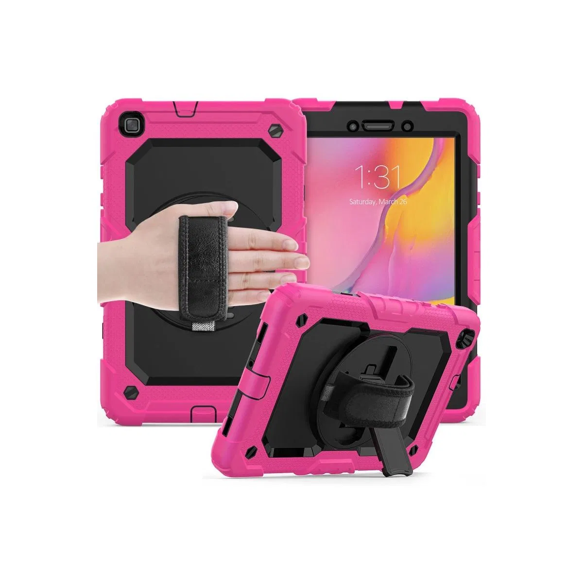 Samsung Galaxy T290 Tab A 8 Kılıf Pars Tablet Kapak - Pembe görsel 5