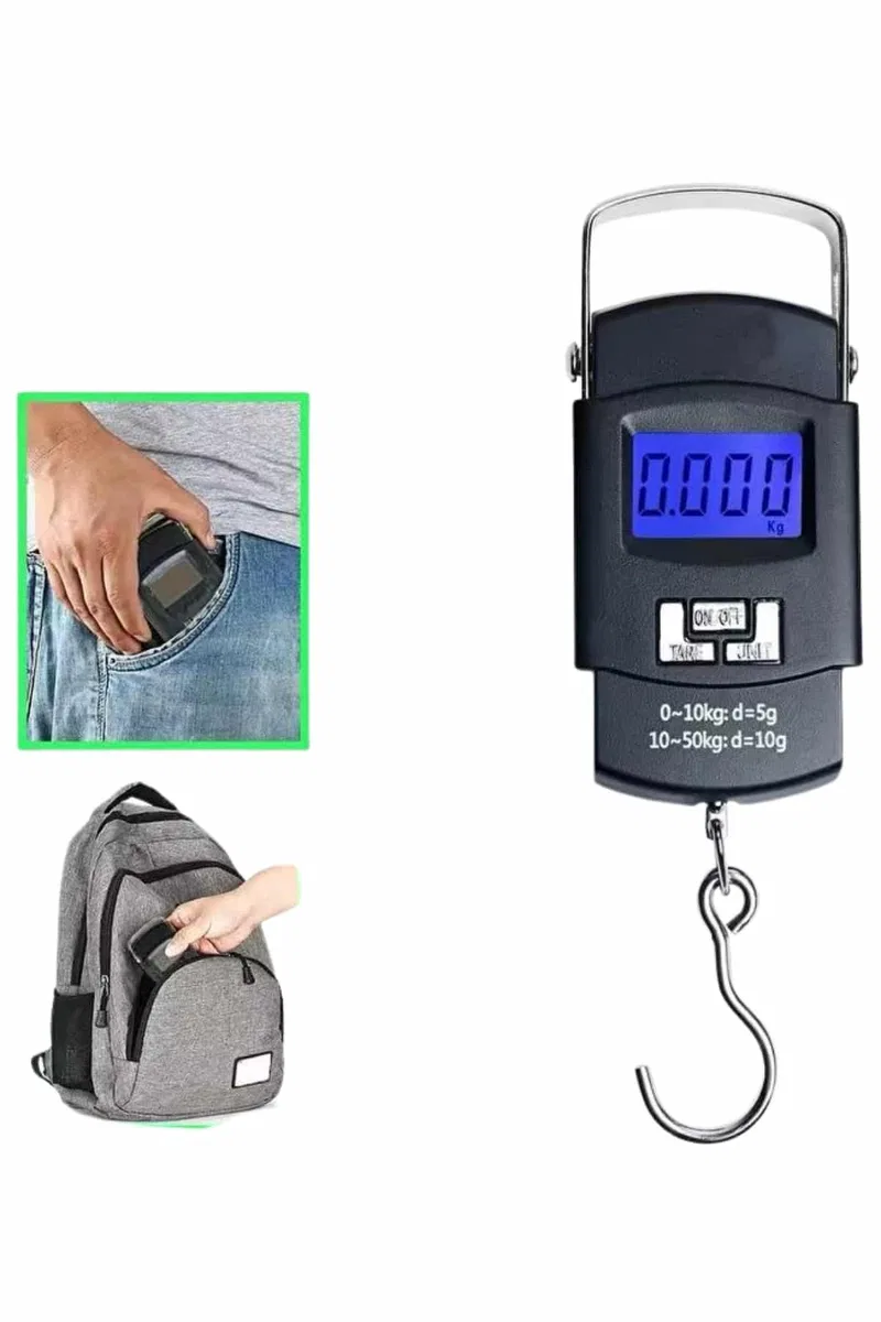 Dijital El Kantarı 50 Kg Hassas LCD Ekranlı Bagaj Tartısı görsel 5