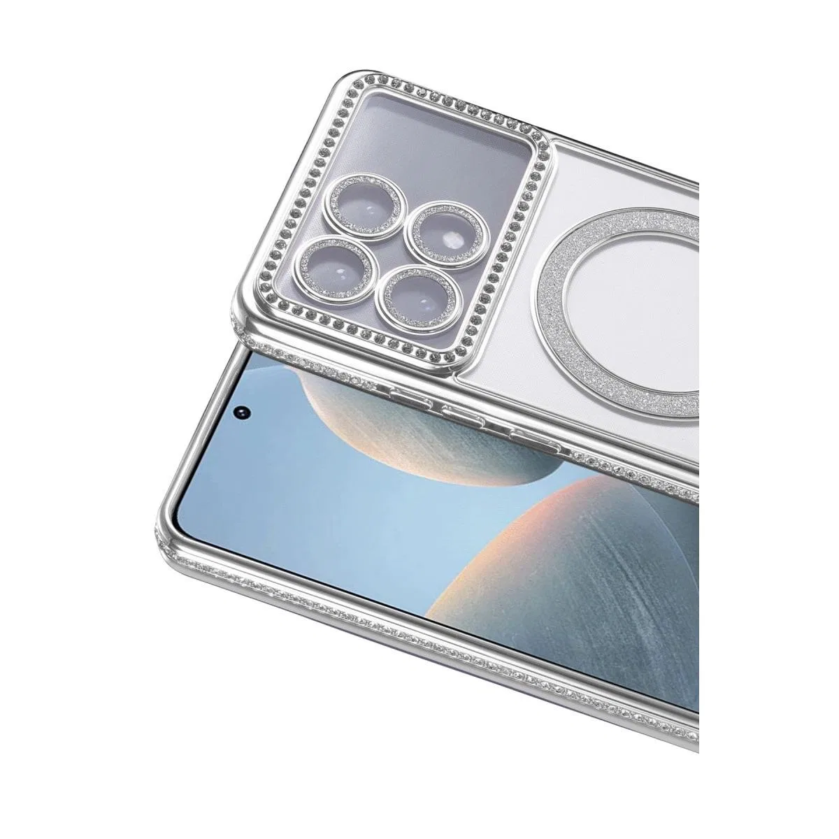 Xiaomi Poco X6 Pro Joke Simli Magneticsafe Kılıf - Gümüş görsel 2