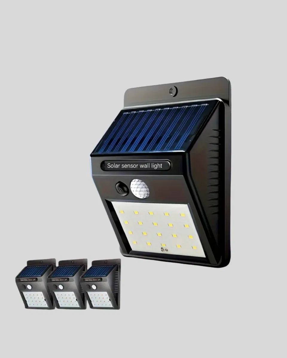 Solar Güneş Enerjili Hareket Sensörlü 4 Taraflı Bahçe Lambası – IP65 Su Geçirmez, 100 LED görsel 4
