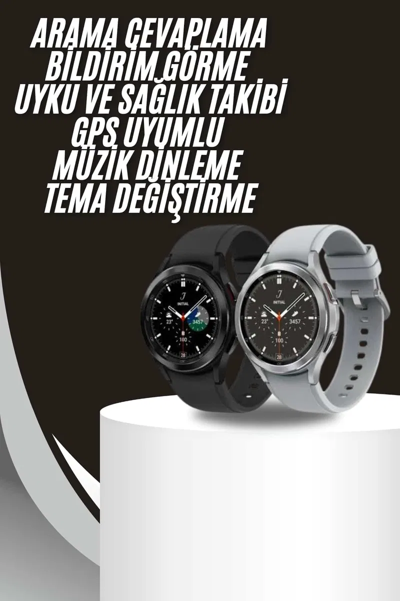 Akıllı Saat Bluetooth Bağlantılı Yuvarlak Ekran Plastik Kordonlu görsel 2