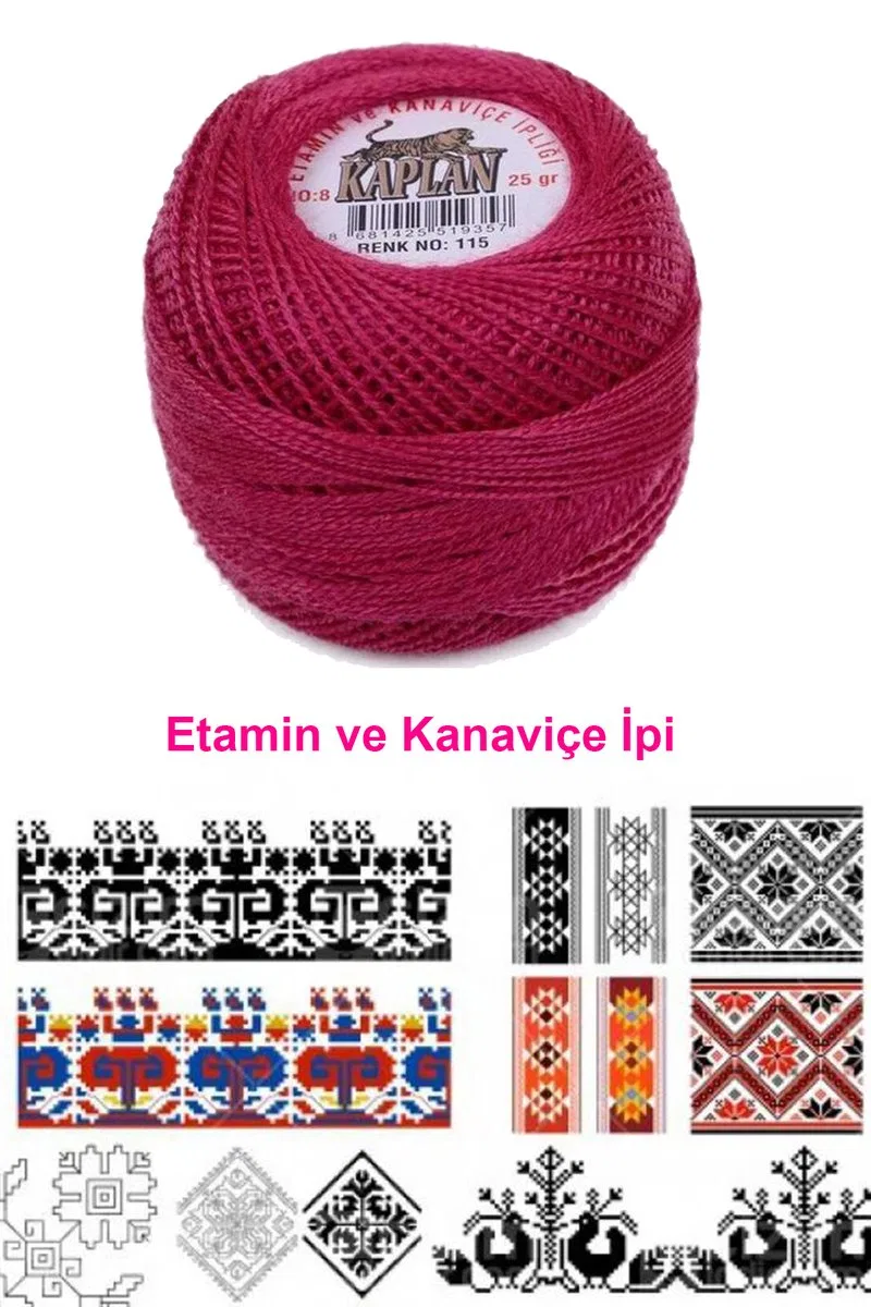 Kaplan Etamin Ve Kanaviçe İpi 8 No Kod/Renk: 115 - Royaleks görsel 2