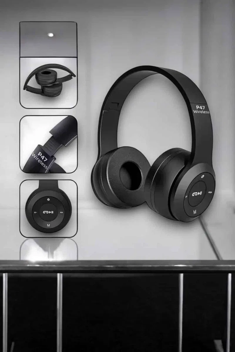 Kulak Üstü TF Kart ve AUX Destekli Ergonomik Bluetooth Kulaklık görsel 2