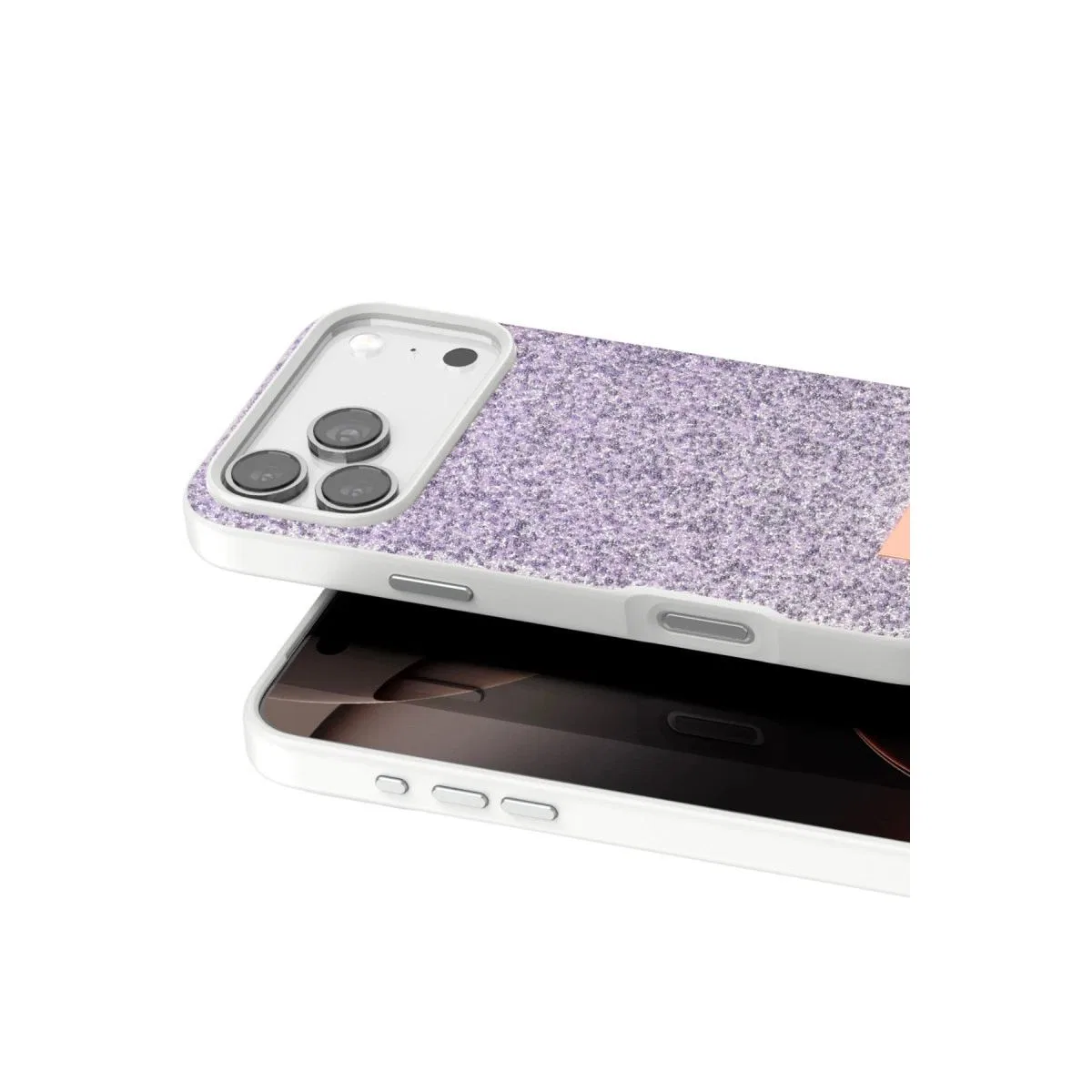 Onegif Apple İphone 17 Pro Max Bright Simli Kapak - Lila görsel 2