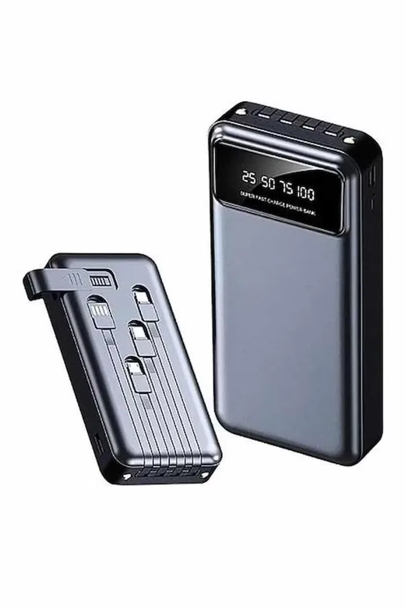 Hızlı Şarj Özellikli 20. 000 Mah Dijital Göstergeli USB Girişli Android ve İOS Uyumlu Powerbank