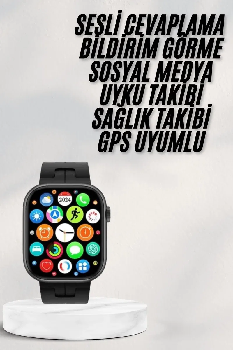 Akıllı Saat Android ve İOS Uyumlu Plastik Kordon Yeni Seri görsel 2