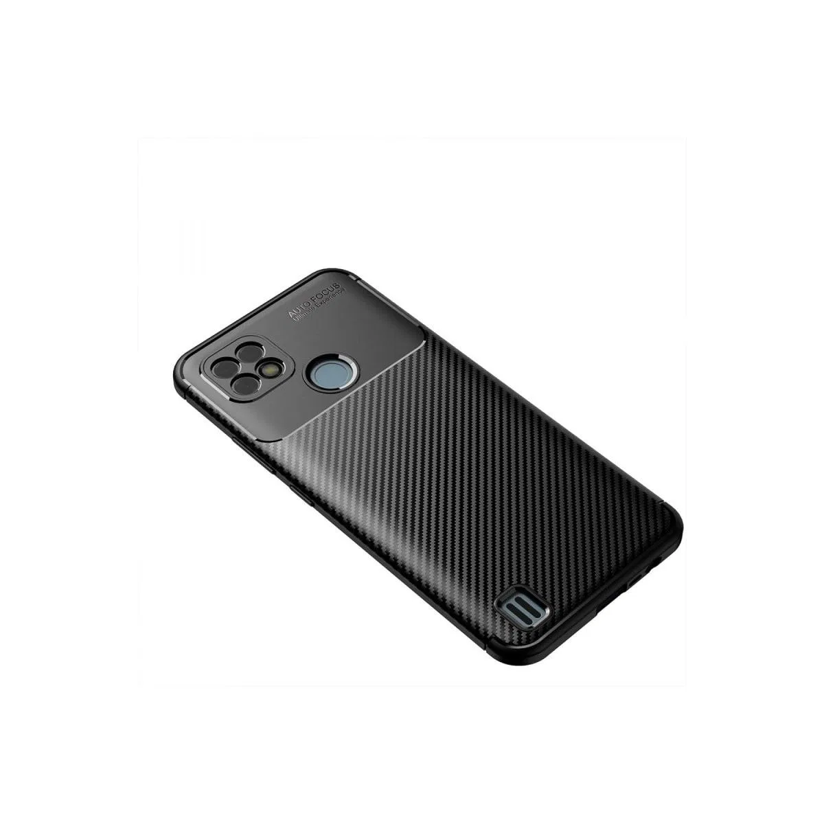 Realme C21 Kılıf Auto Focus Karbon Kapak - Siyah görsel 2