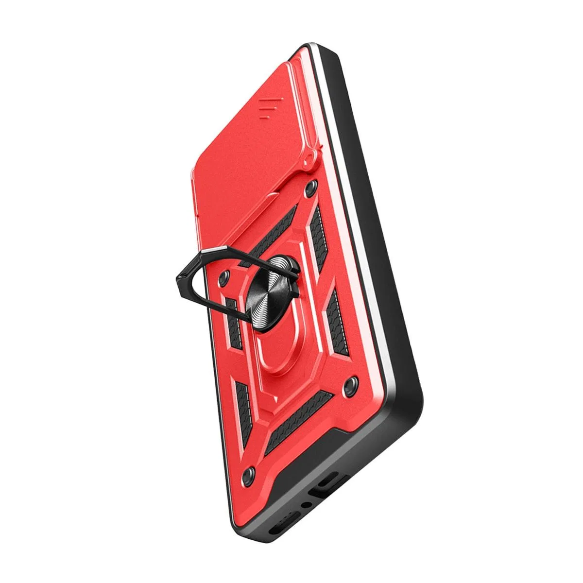Xiaomi Redmi Note 14 4g Pars Lens Yüzüklü Silikon - Kırmızı görsel 5
