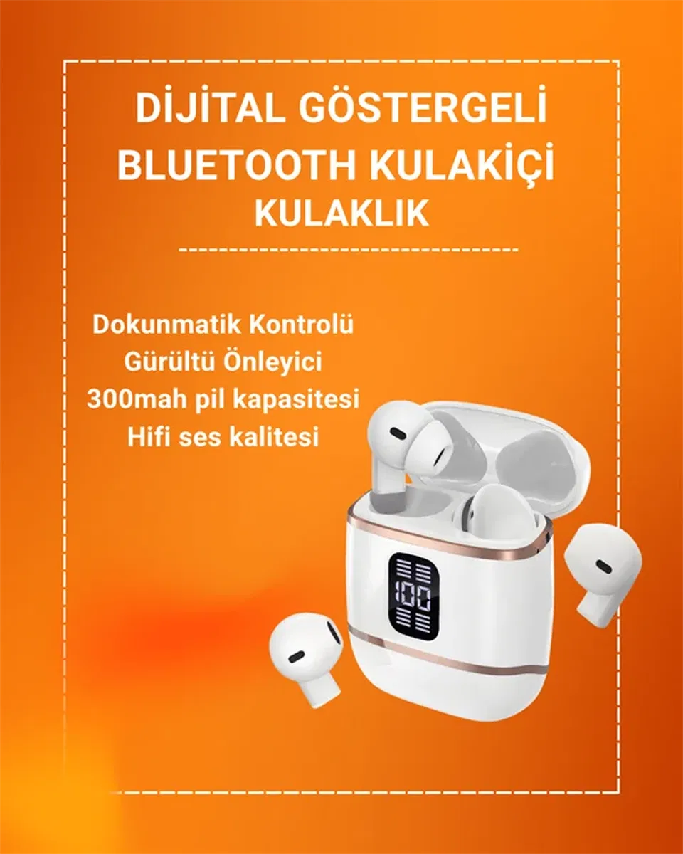 Çift Kulaklıklı Bluetooth Kulaklık – 4 Adet, ANC-ENC, Şarj Kutulu, Dijital Göstergeli görsel 2