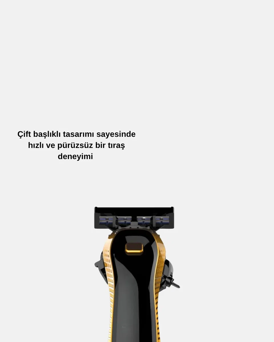 Çift Başlıklı Şarjlı Tıraş Makinesi – Sinek Kaydı Performans, Yıkanabilir Başlık, Taşınabilir Tasarım görsel 4
