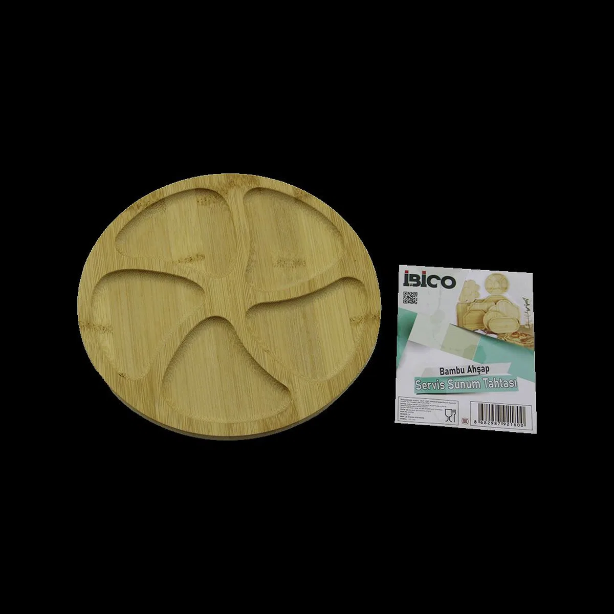 Bambu 5 Bölmeli Yuvarlak Servis Tepsisi 20 x 1. 4 cm görsel 2