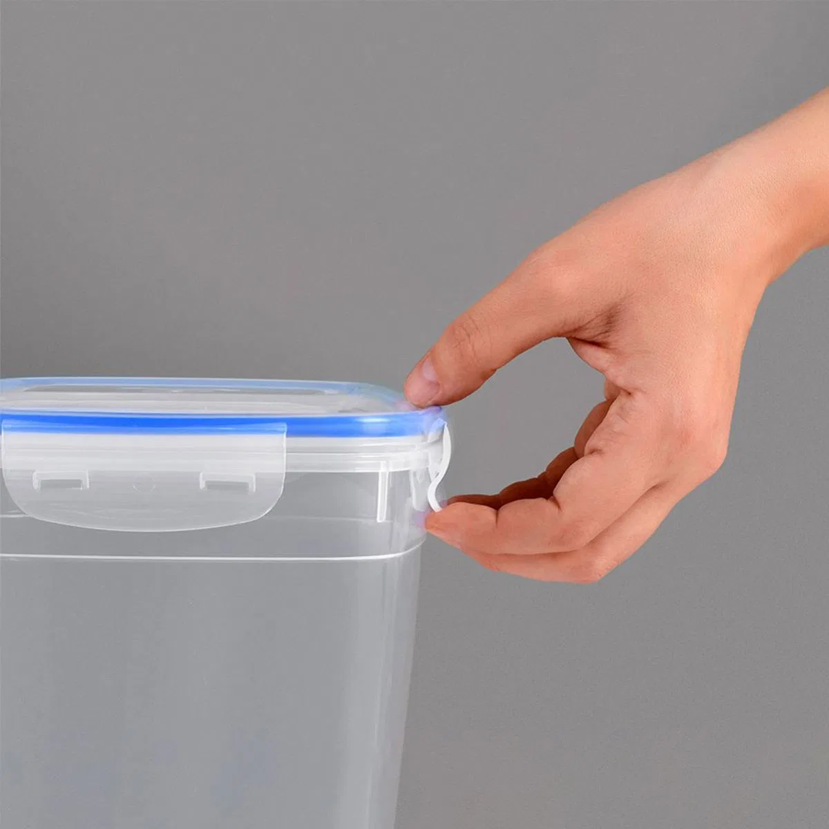 4000ML Dikdörtgen Contalı Saklama Kabı (Şeffaf/Beyaz) görsel 4