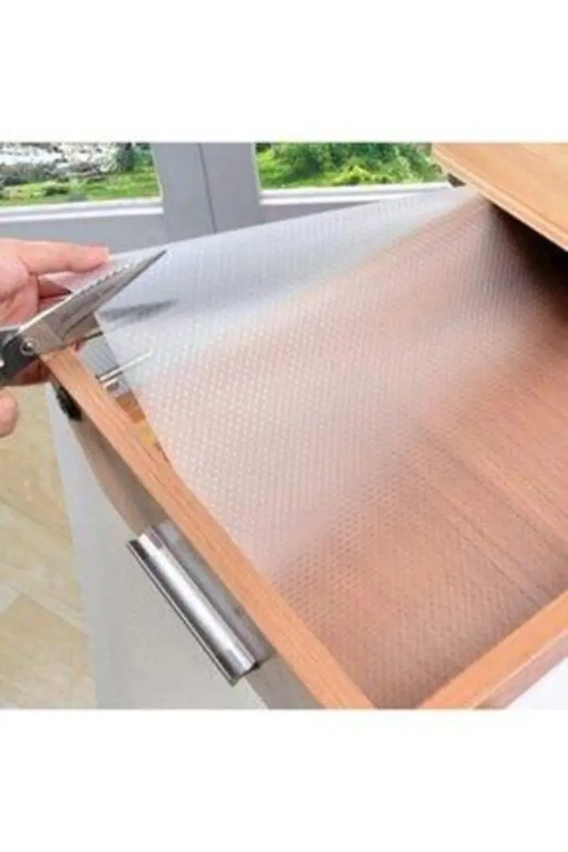 Sermat Sılver Eva Shelf Liner Şeffaf Kaydırmaz Raf Dolap Ve Çekmece Örtüsü 45 Cm X 10 Metre Royaleks-RF50 görsel 2