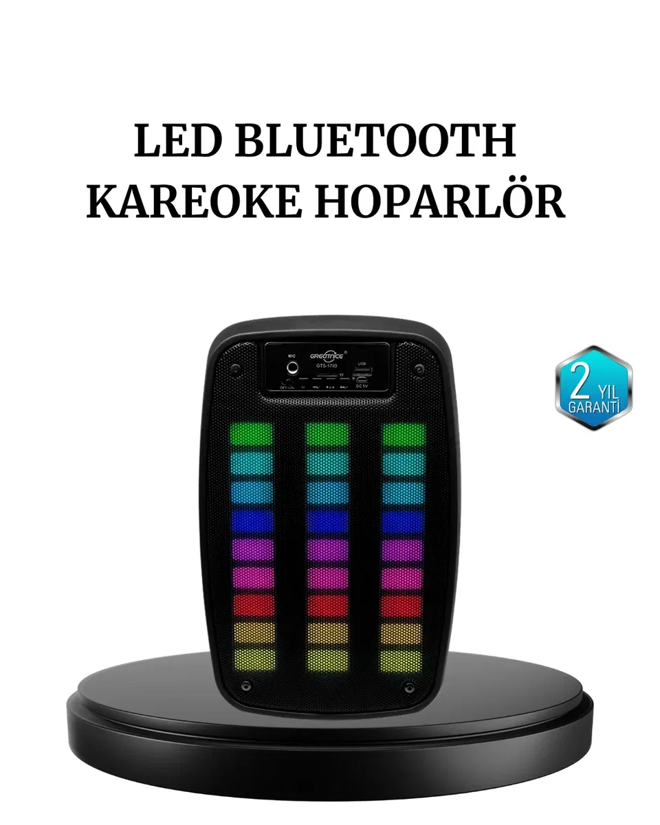 GTS 1793 Kablosuz Bluetooth Hoparlör 6. 5 İnç Işıklı ve Güçlü Bass