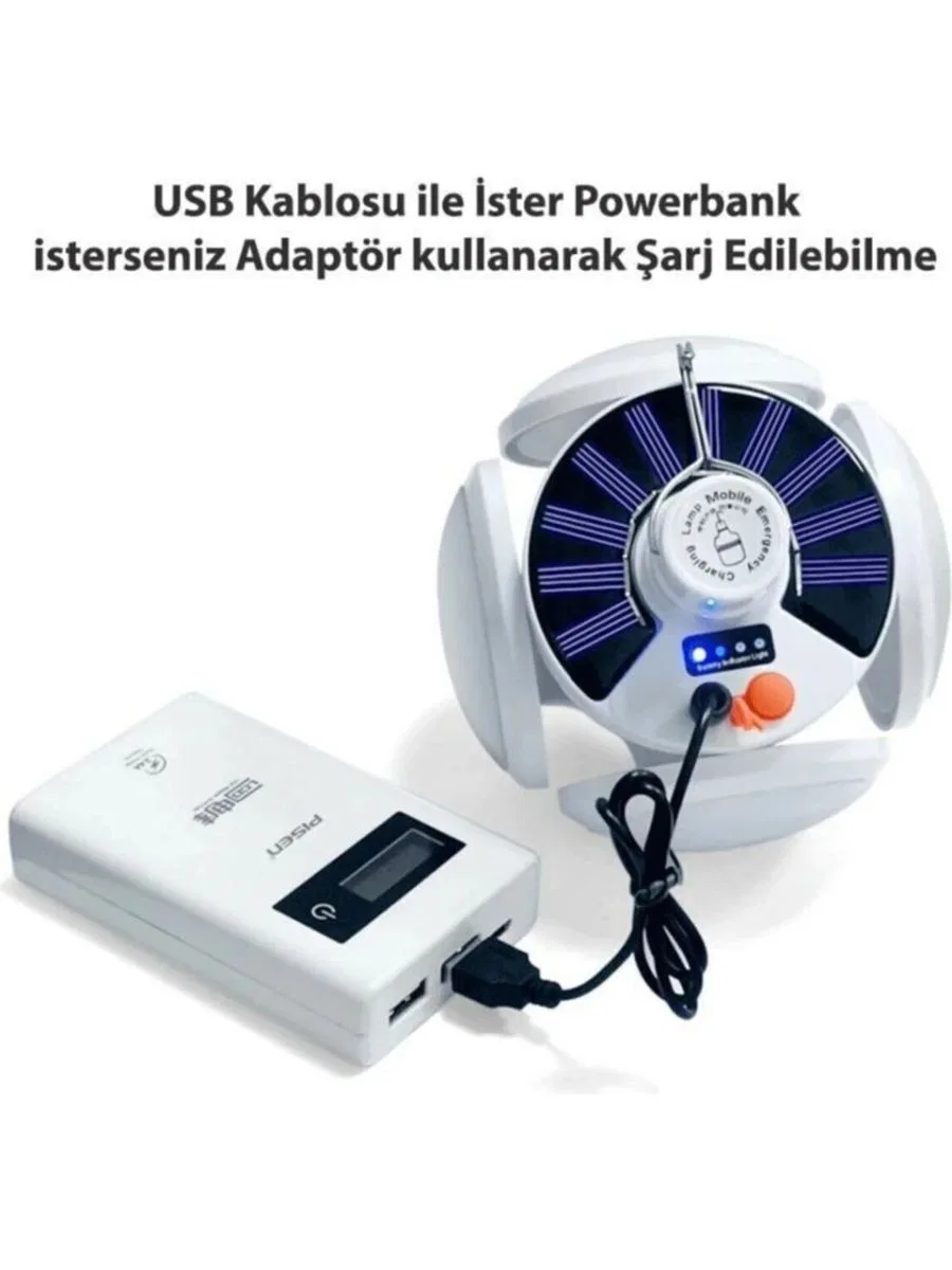 P-038 Solar Güneş Enerji Ve Usb Sarjli 5 Kanatlı görsel 4