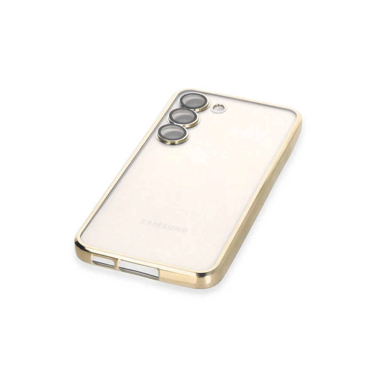 Samsung Galaxy S24 Kılıf Razer Lensli Silikon - Gold görsel 4